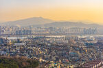 城市全景日落美景