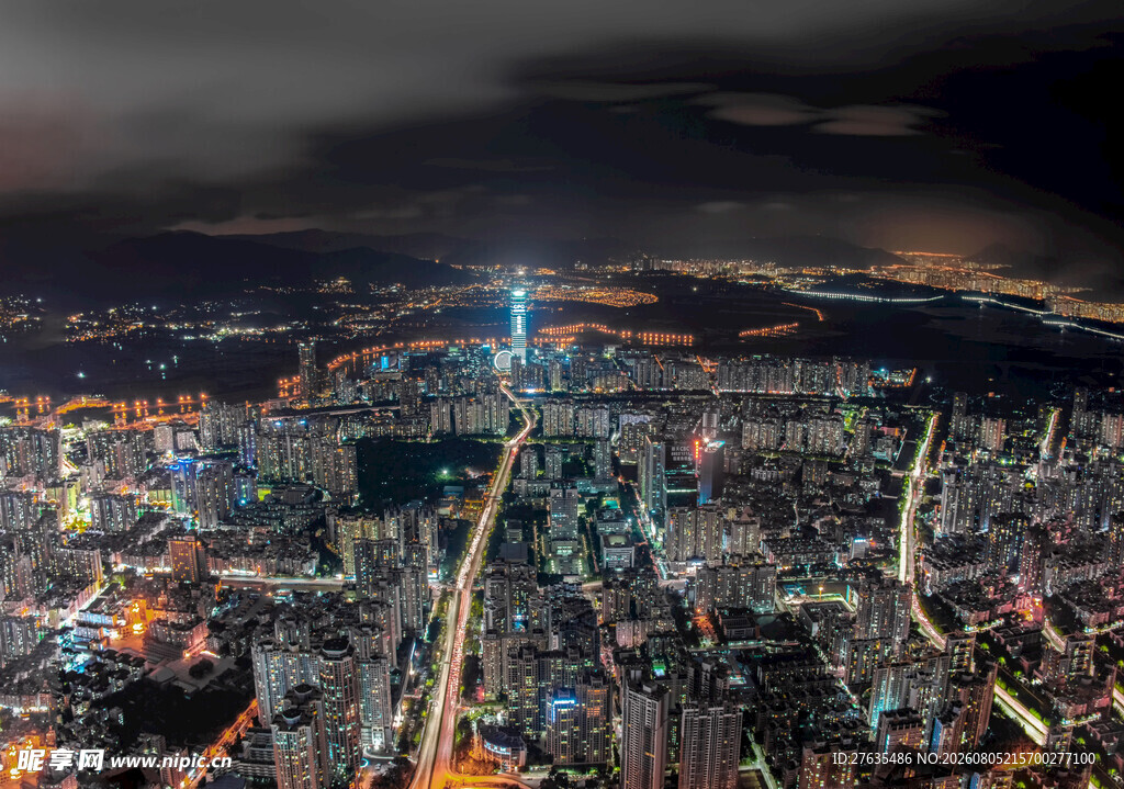 璀璨都市夜景俯瞰图
