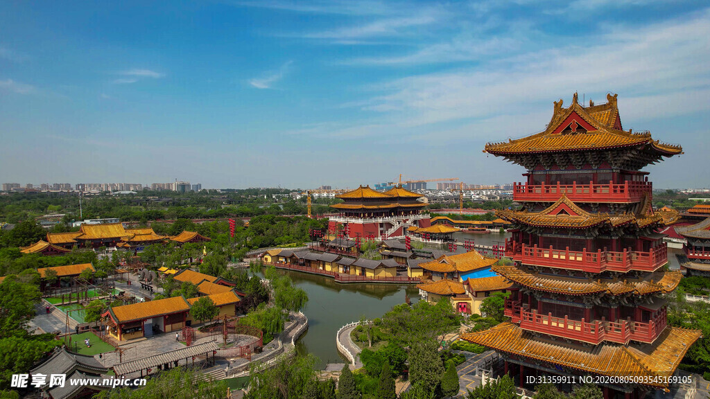 中式古建筑群壮丽景观