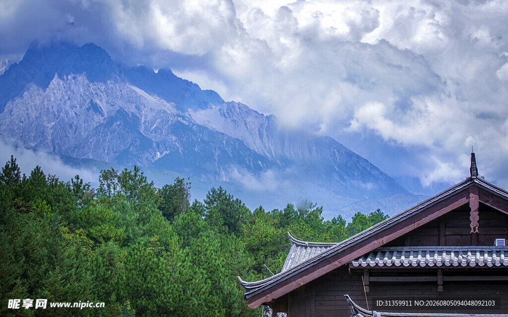 山林间的中式建筑景观