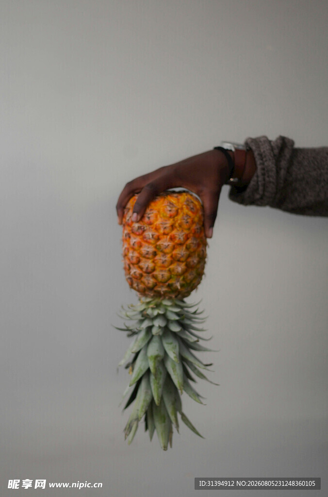 手拎新鲜菠萝