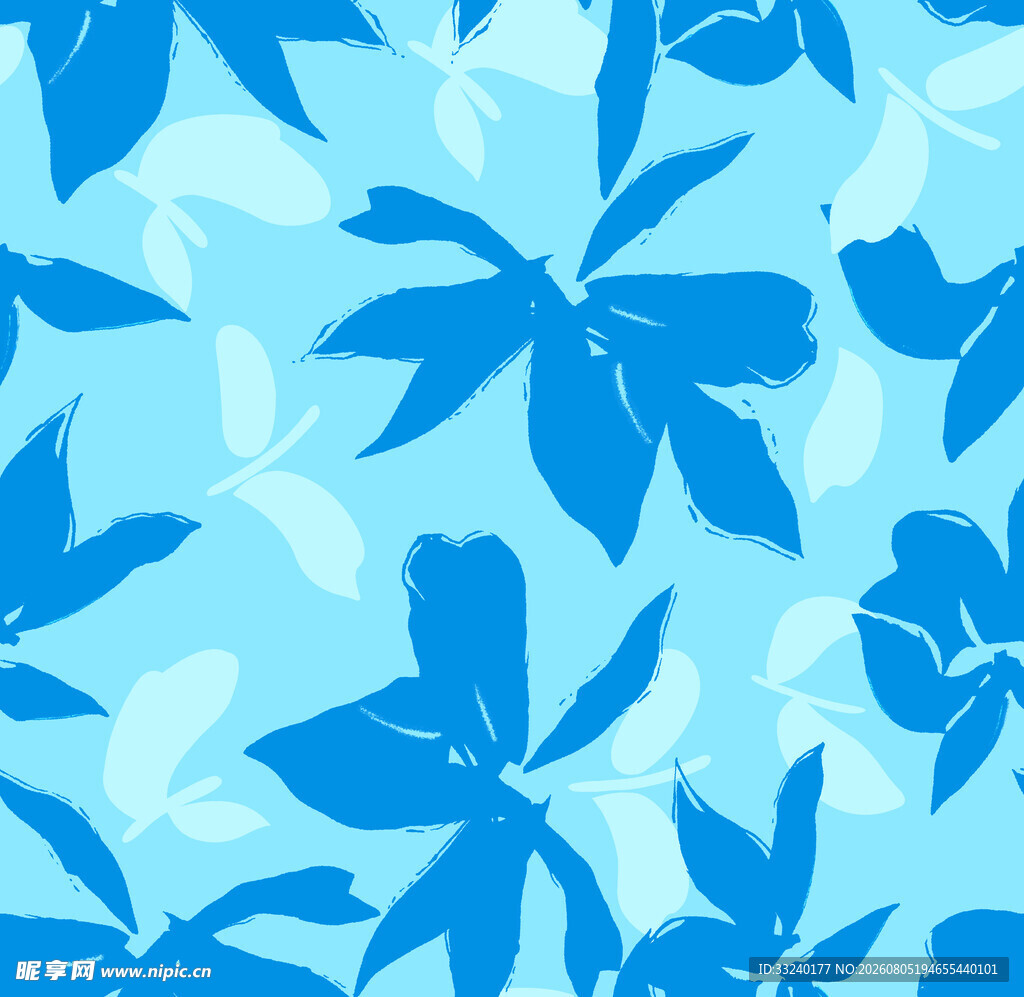 蓝色 乱花