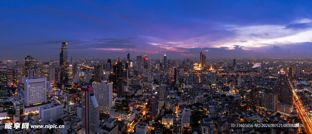 城市璀璨夜景俯瞰图
