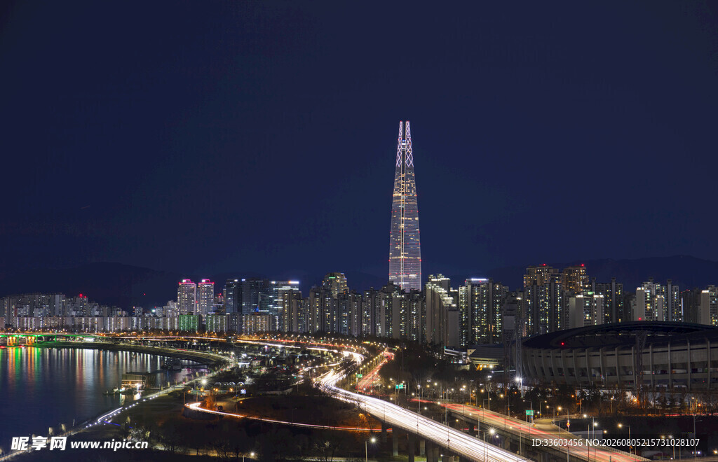 首尔夜景璀璨的城市天际线