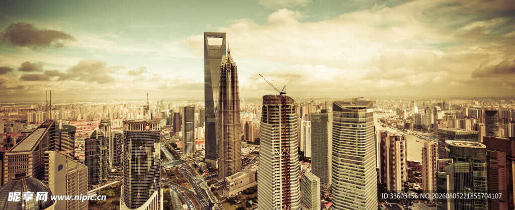 城市天际线高楼林立景观
