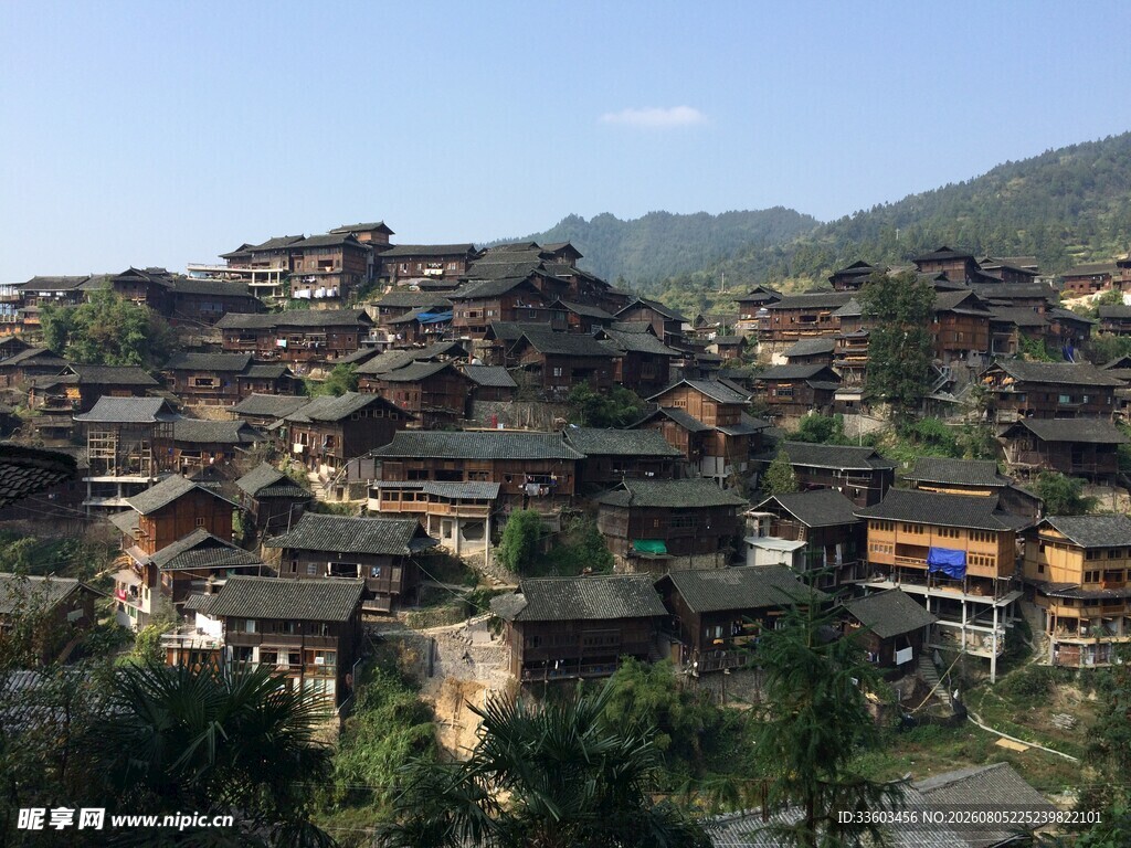 苗寨风光古朴村落景致