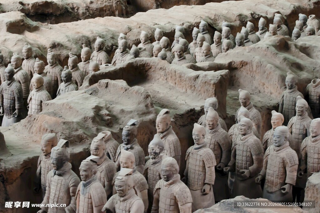 壮观的秦始皇陵兵马俑阵列
