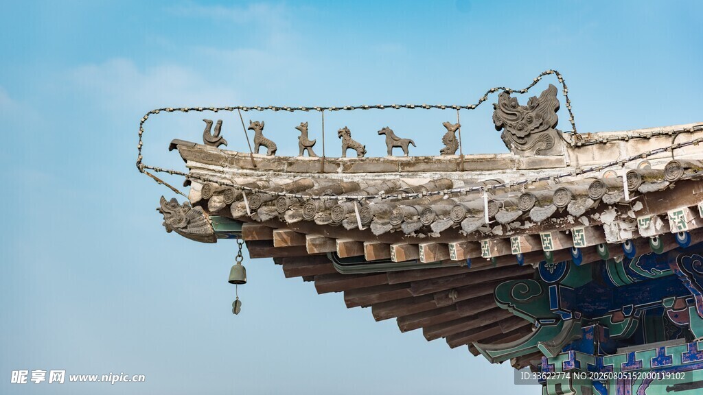 中式古建筑屋檐精美一角