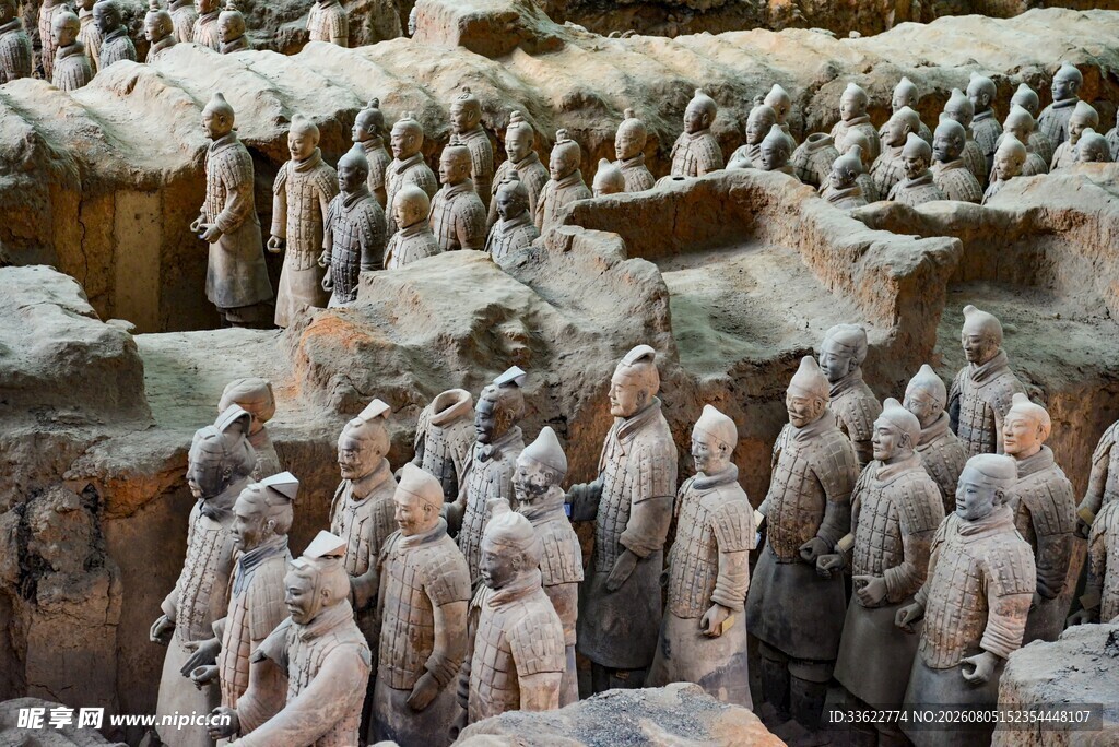 壮观的秦始皇陵兵马俑阵列