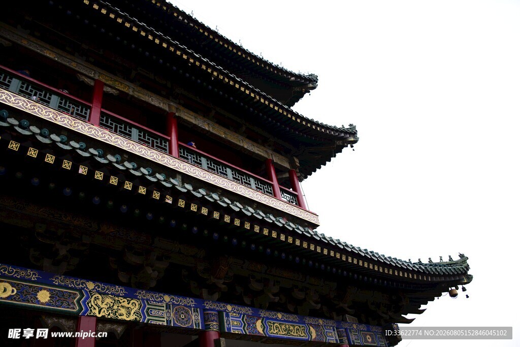 中式古建筑屋檐特写