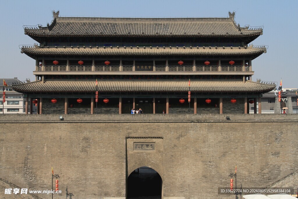 西安古城楼壮丽景观