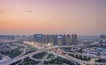 城市黄昏立交桥景观