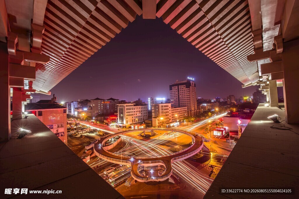城市夜景俯瞰绚丽灯光秀