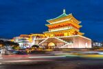 西安钟楼夜景璀璨夺目