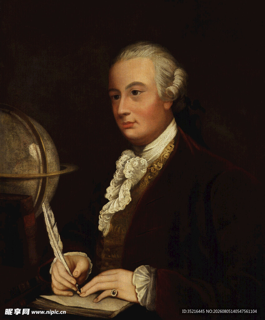 古典学者伏案书写