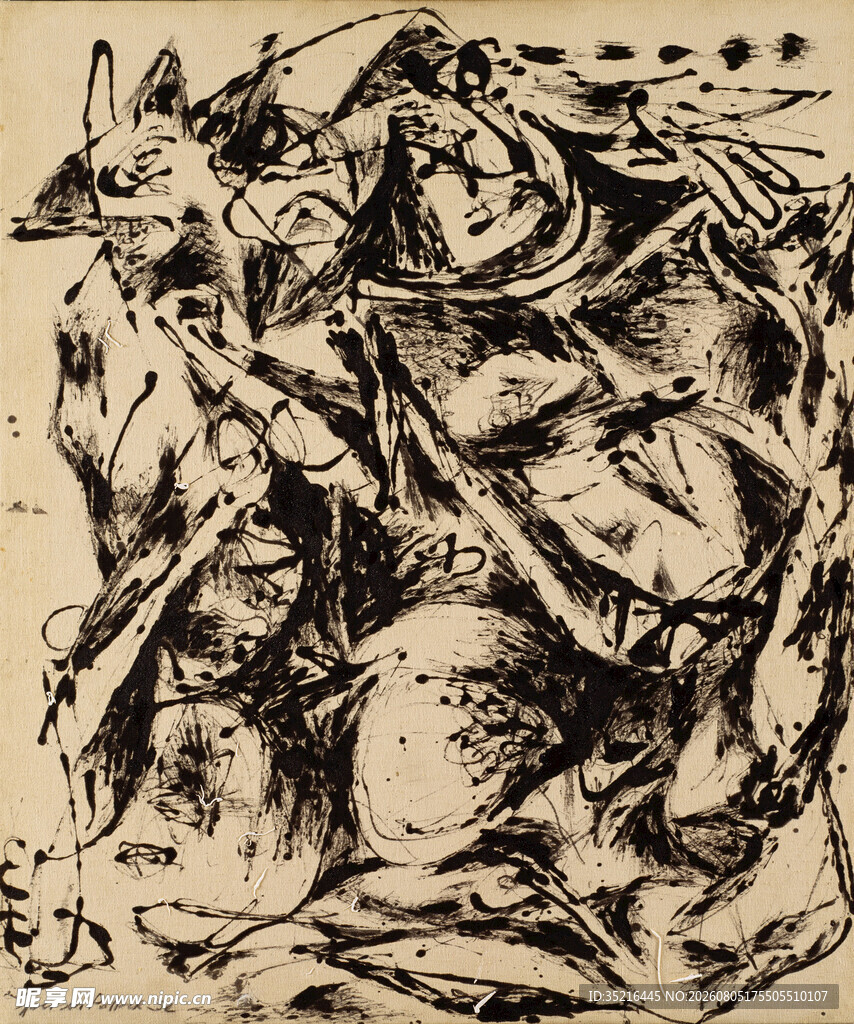 抽象人物动态素描画