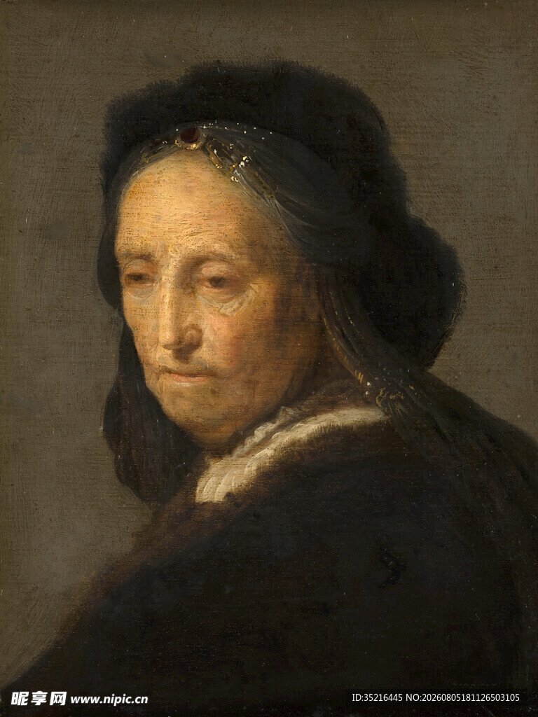 伦勃朗风格人物肖像画