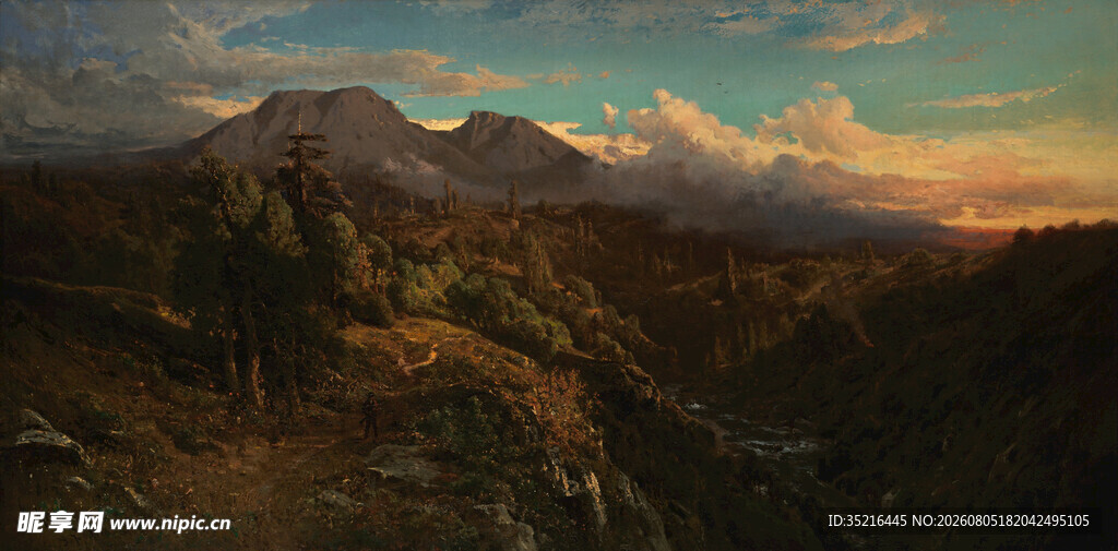 山间日落美景