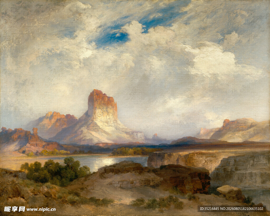 壮丽山川风景油画