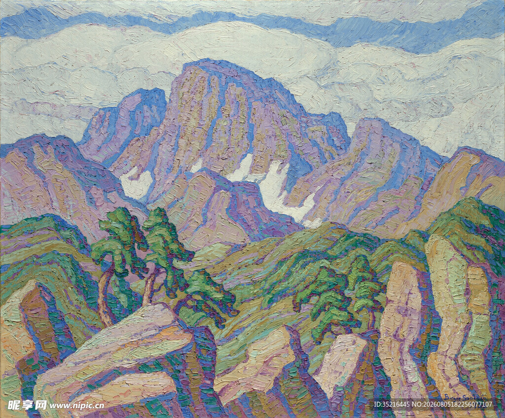 多彩山峦风景画