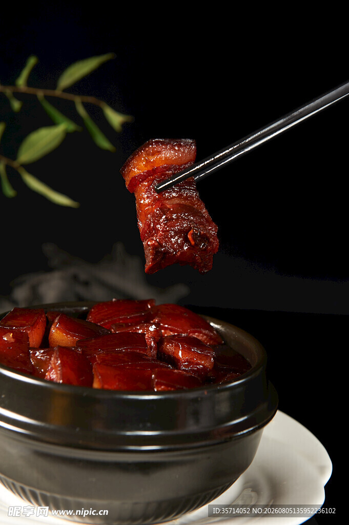 美味红烧肉诱人瞬间