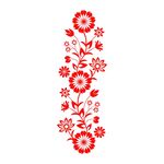 红色花卉剪纸