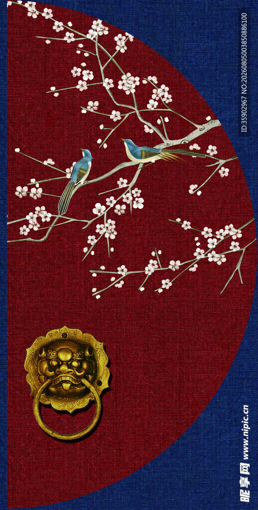 中国风中式花鸟背景
