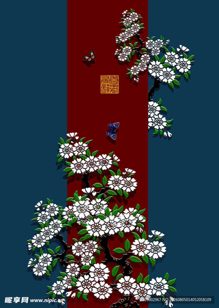 中国风花卉中式装饰画