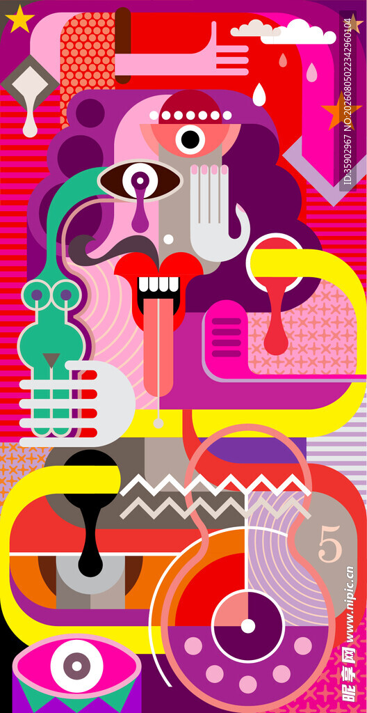 抽象多彩几何图案艺术