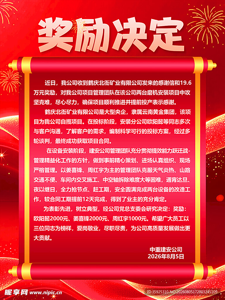 奖励喜报海报广告