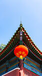 天津大悲禅院中式建筑上的红灯笼