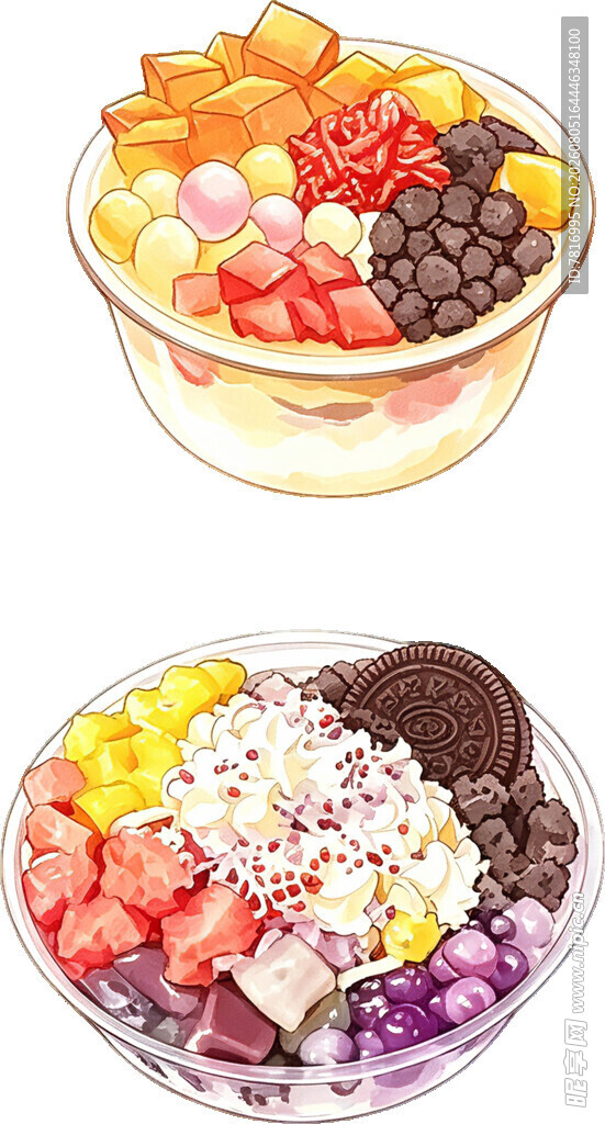美味缤纷水果甜品碗