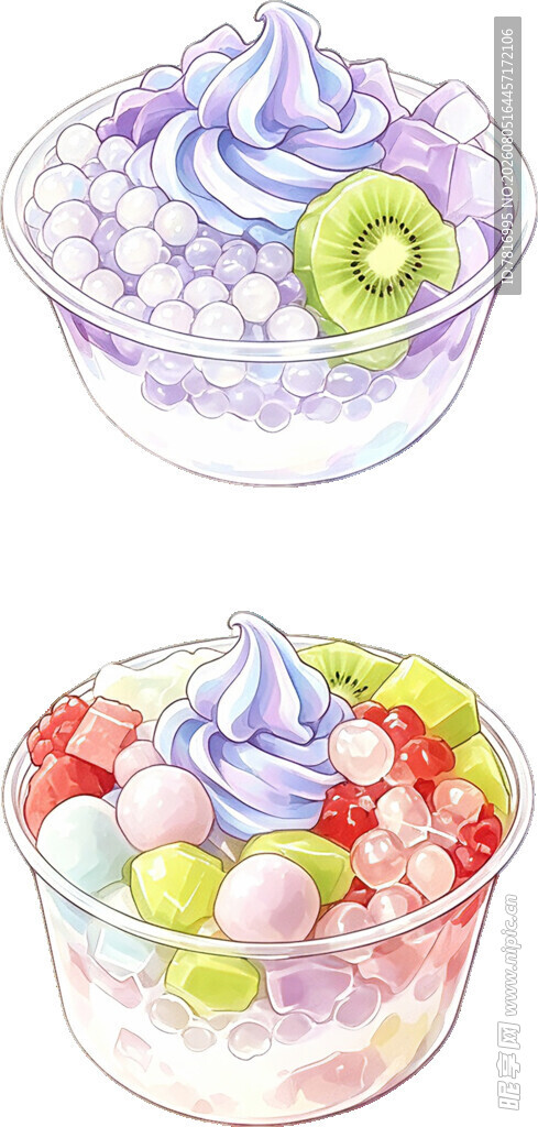 美味缤纷水果冰淇淋