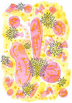 梦幻抽象花卉水彩画
