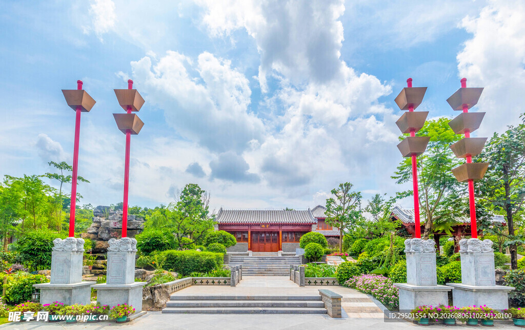 中式传统庙宇景观