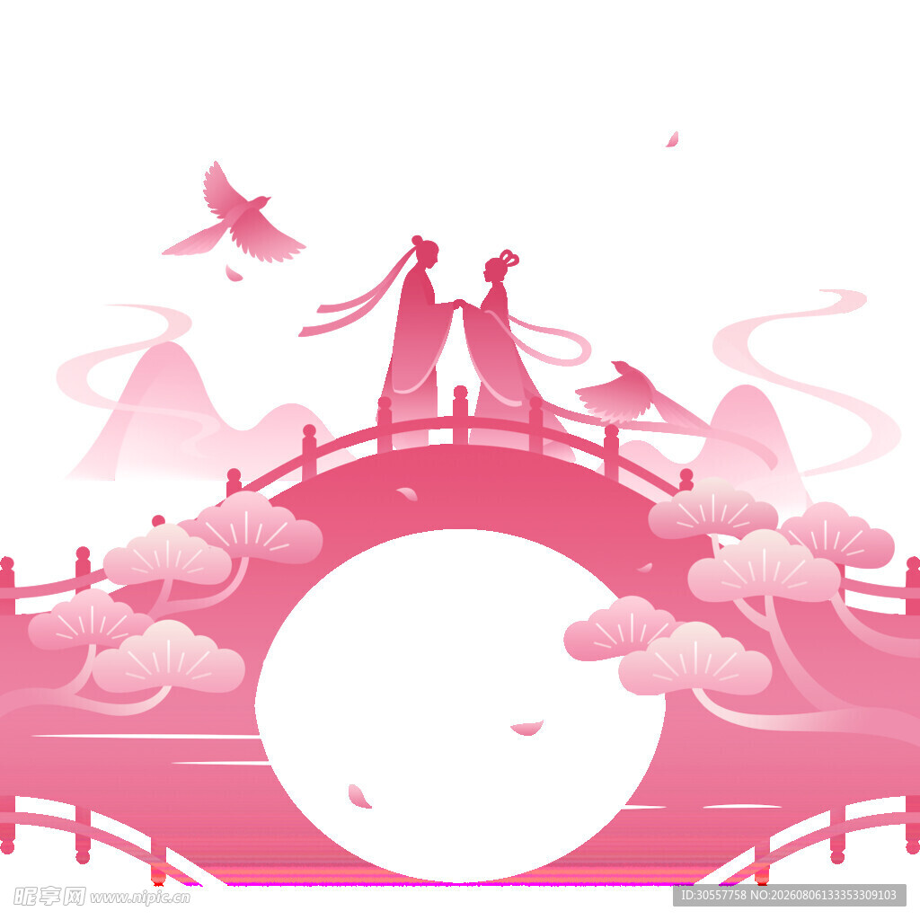 牛郎织女鹊桥相会图