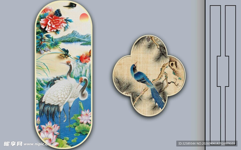 中式精美彩绘传统工艺品