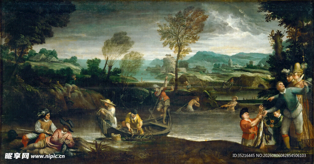 古典田园人物风景油画