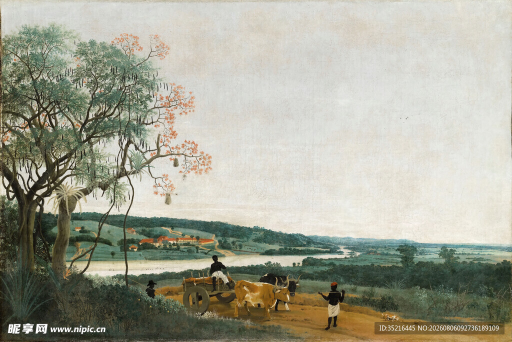 乡村田园风景油画
