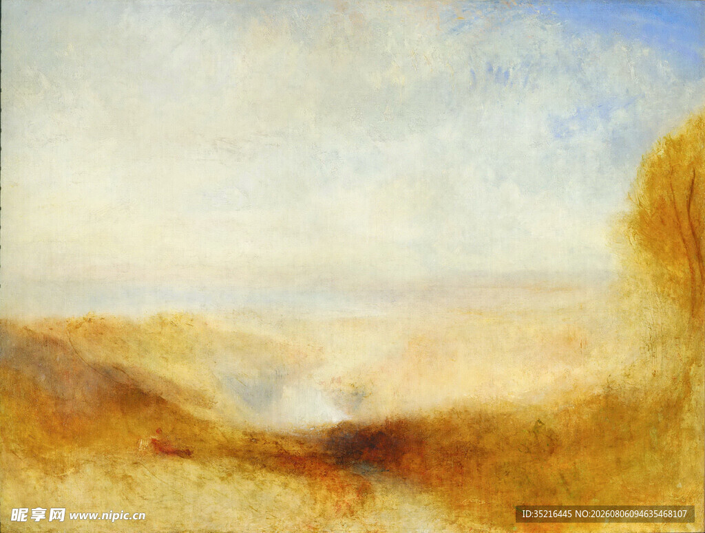 壮丽山河油画风景