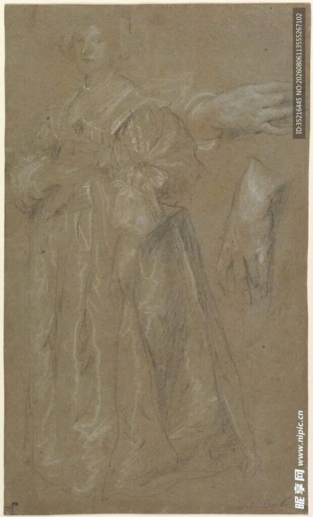 古典人物素描画作