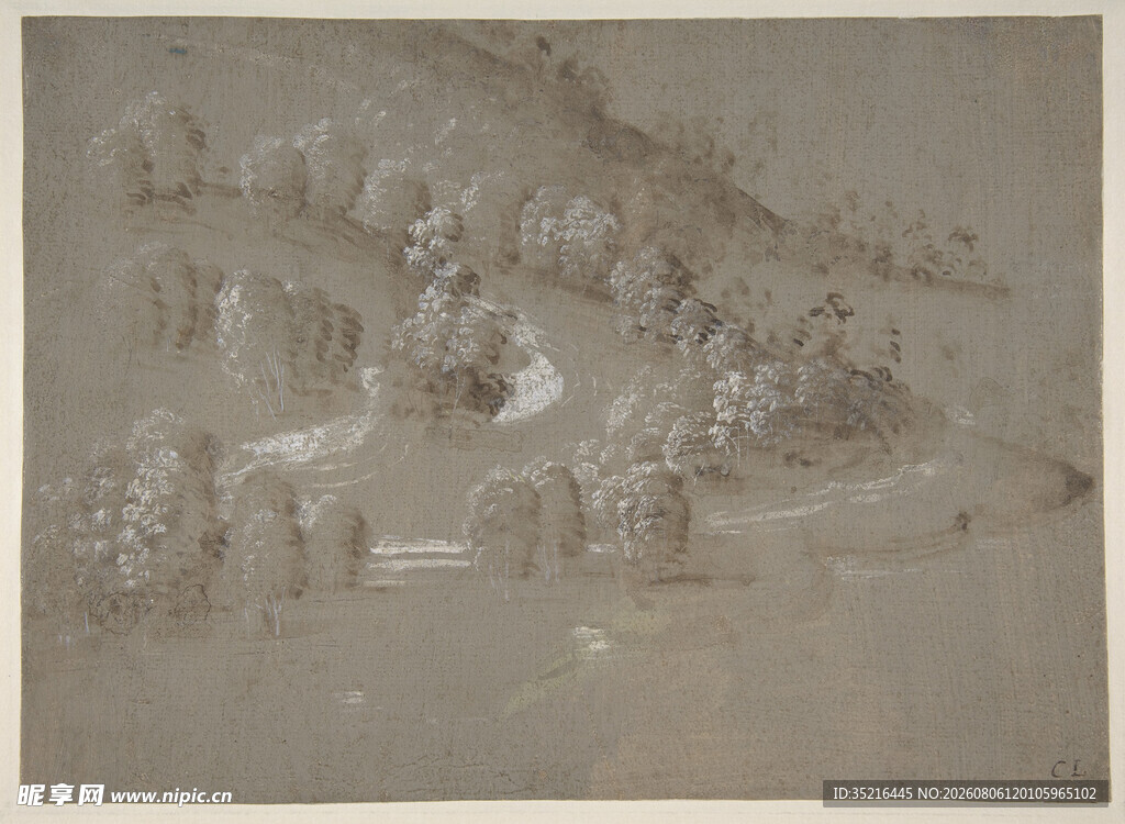 古代山水人物场景画作