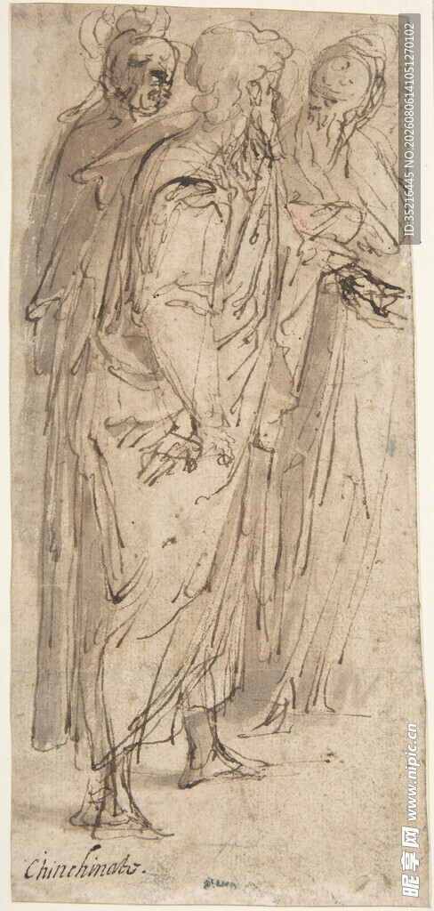 古典人物素描场景
