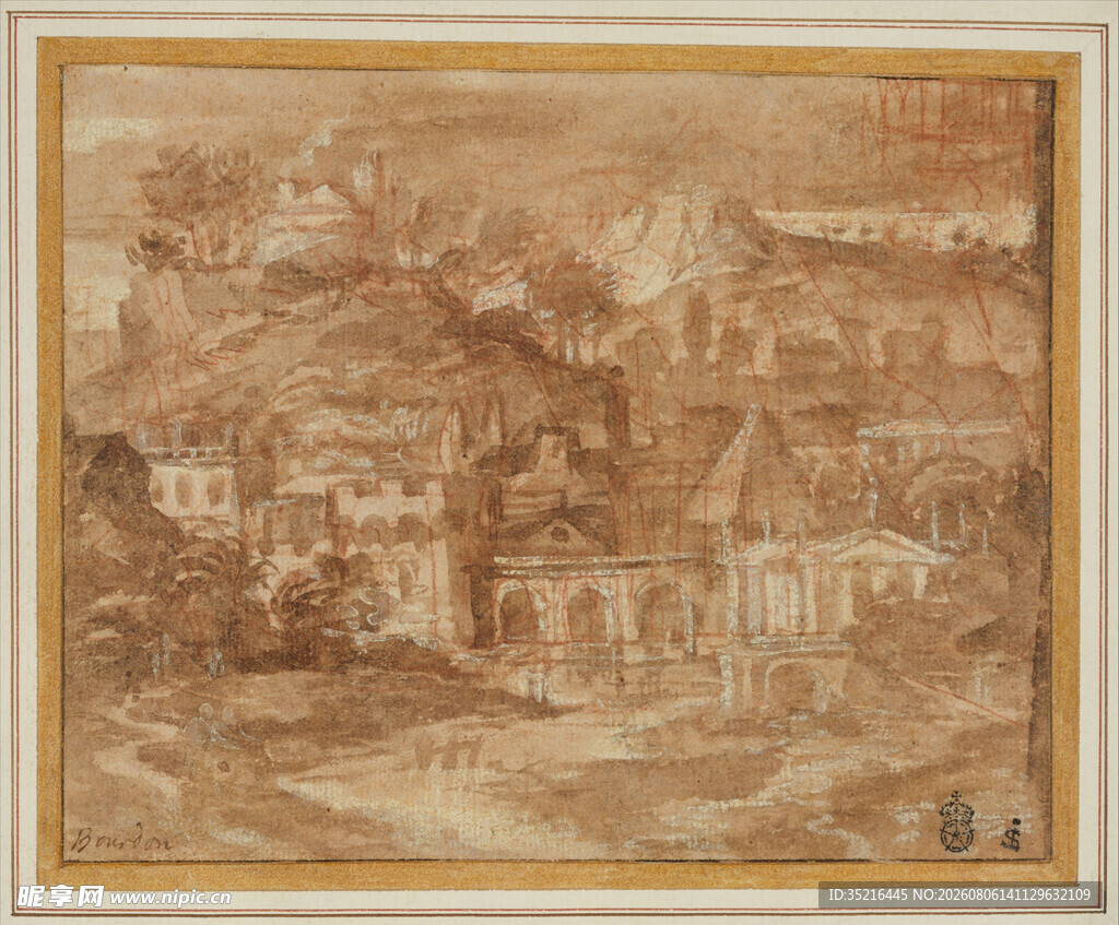 古典风景素描画