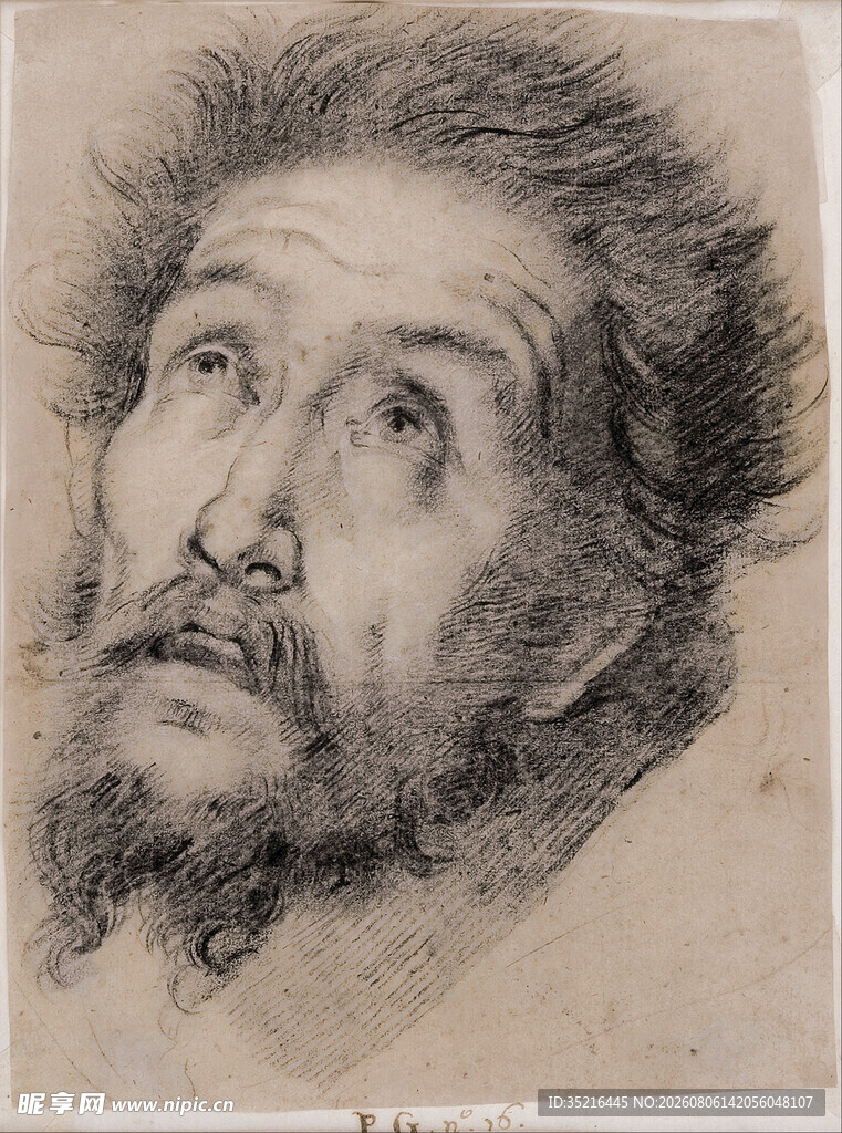 男子素描头像