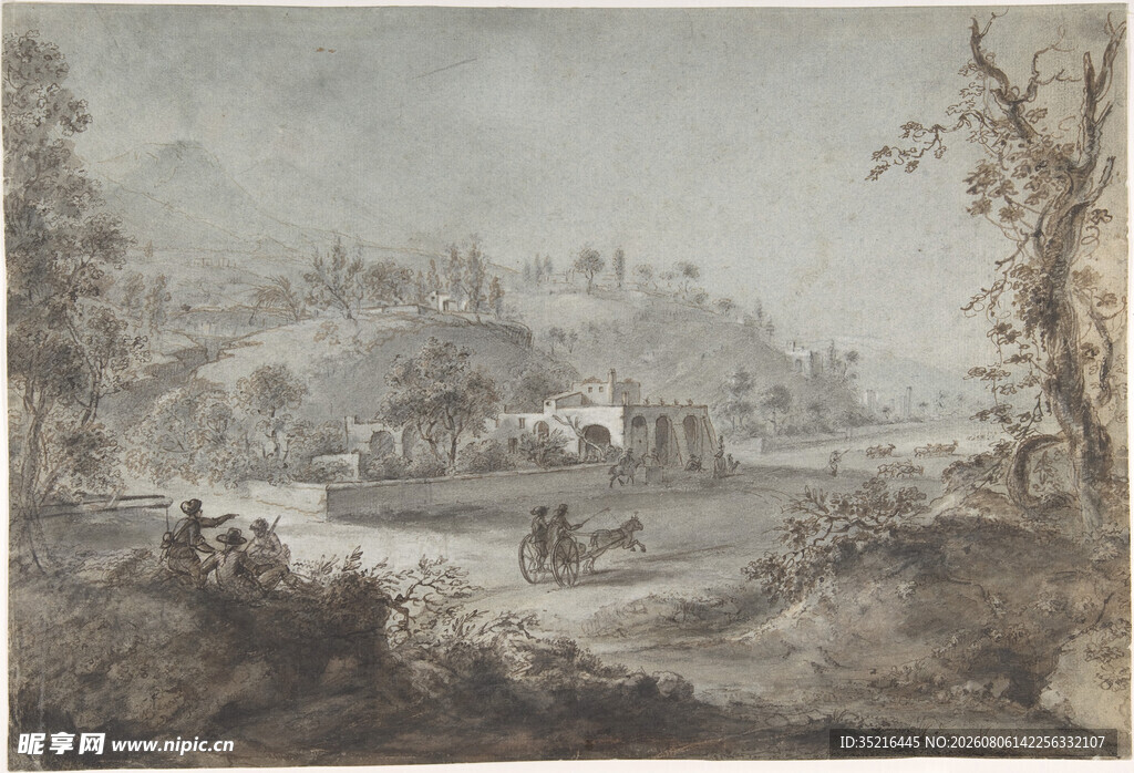 古典田园风景绘画