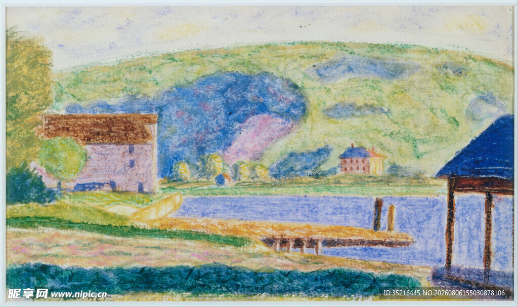 乡村田园风光油画场景