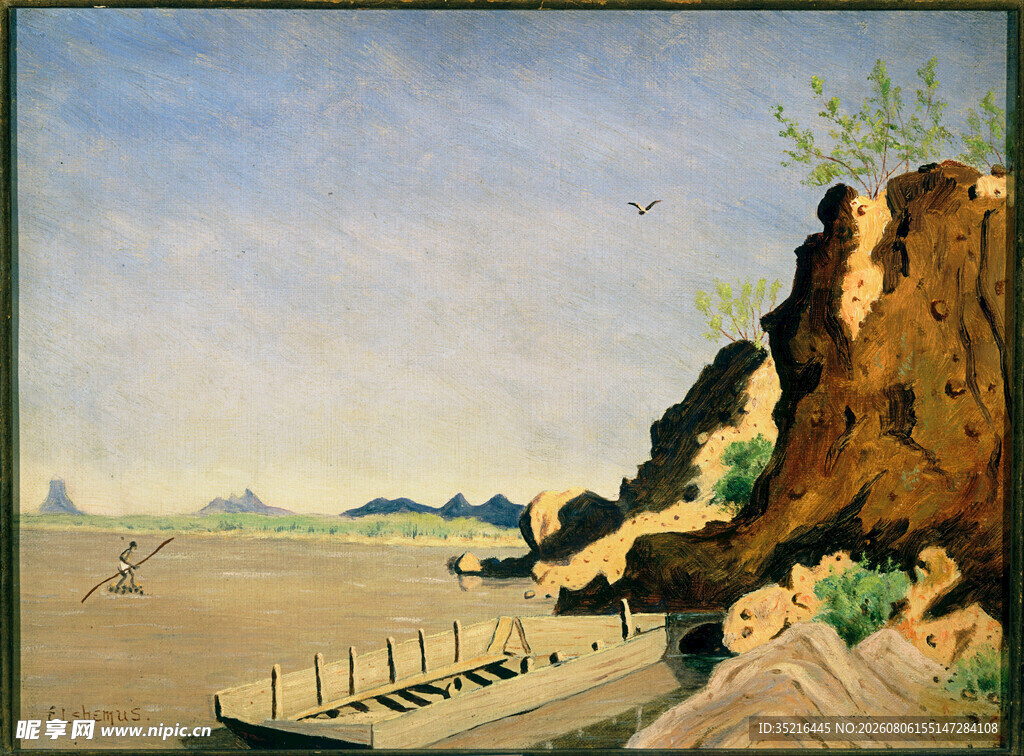海岸风景油画