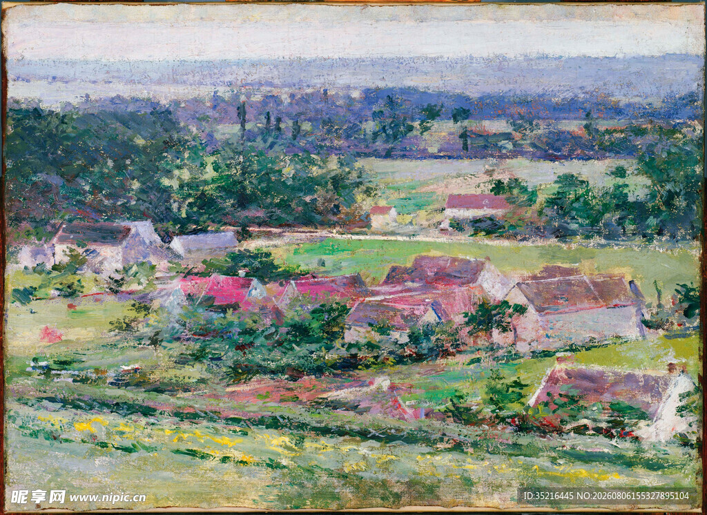 田园乡村风景油画