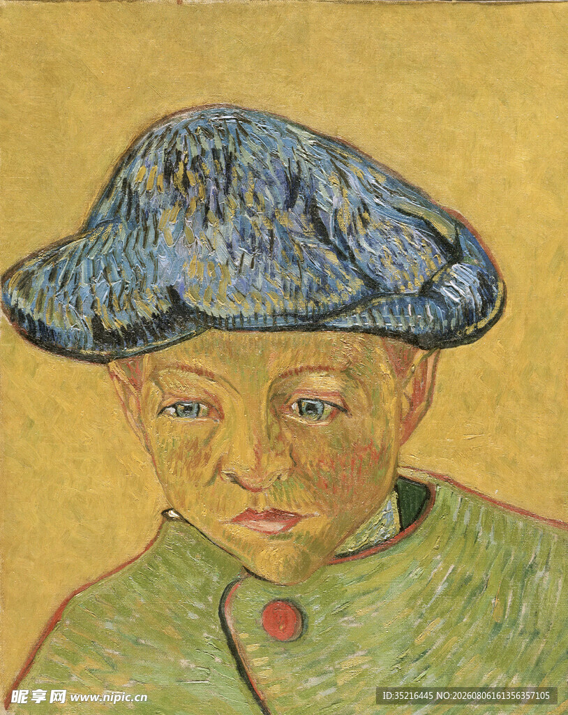 戴帽孩童肖像画